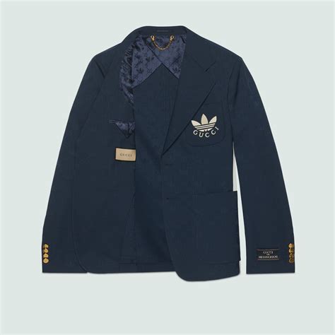 gucci adidas jacket blue|gucci smoking jacket.